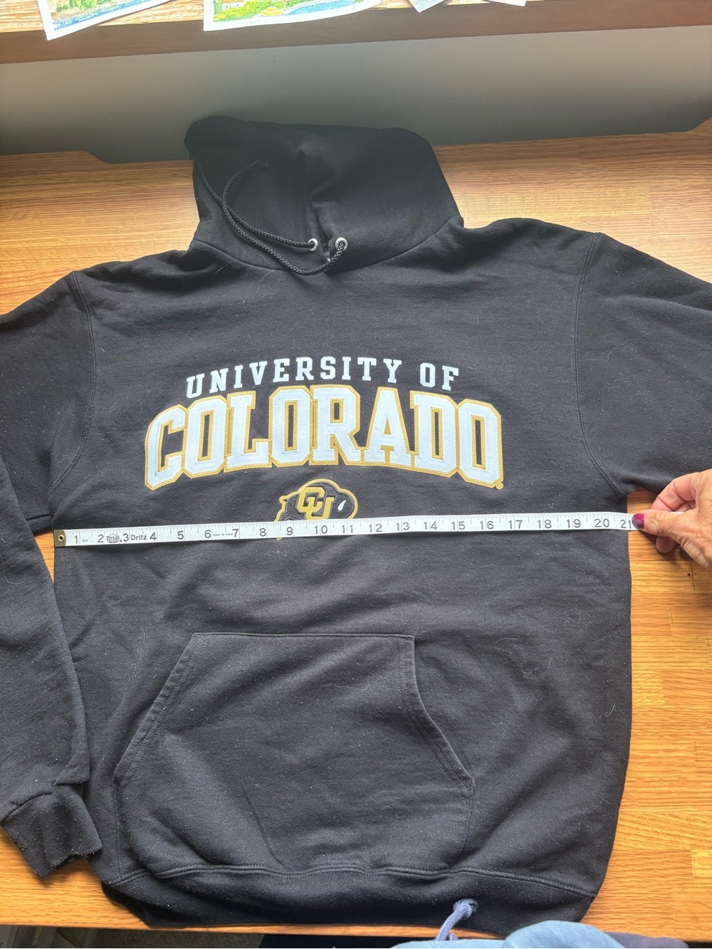 Champion Black University of Colorado Pullover Hoodie with Gold & White Logo